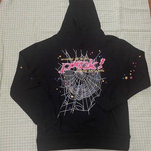 Sp5der Black Foam Print Hooded Sweatshirt